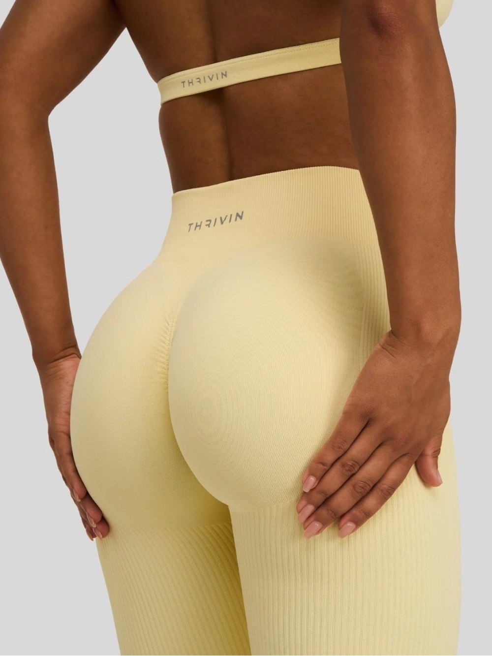 Thrivin High-Waist Scrunch Leggings in Buttercream